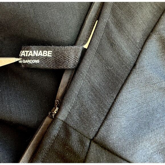 JUNYA WATANABE Comme des Garçons FW2002 Black 100% Wool Long Flared Skirt Small - Picture 6 of 6